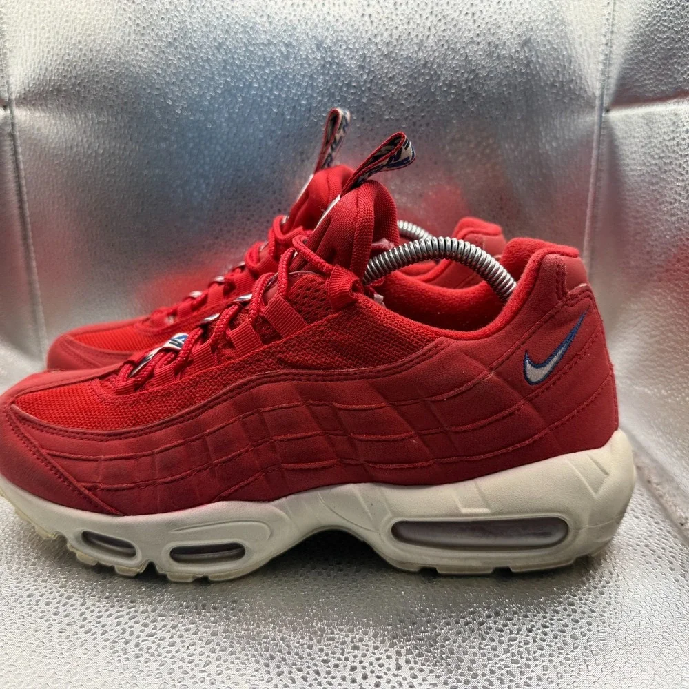 Size 9 Nike Air Max 95 TT Gym Red / Gym Blue-Sail Mens Athletic Shoes AJ1844-600